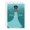 African American or Black Christmas Fairy on Teal