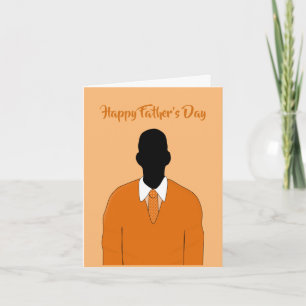 African American Orange Happy Father's Day Card