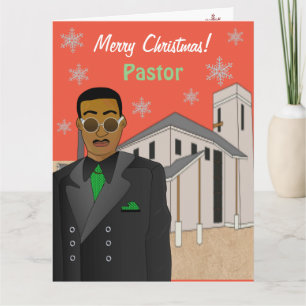 African American Pastor Church Merry Christmas Card