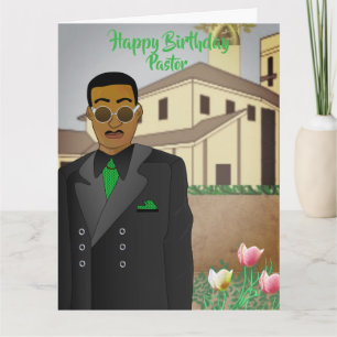 African American Pastor's Church Birthday Card