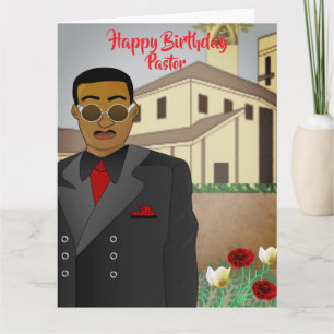 African American Pastor's Church Birthday Card