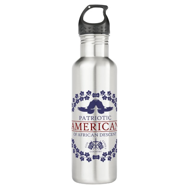 African American PATRIOT 710 Ml Water Bottle (Front)