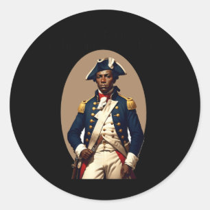 African American Patriot Revolutionary War Soldier Classic Round Sticker