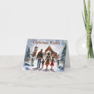African American Personalised Christmas Card. Holiday Card