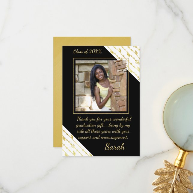 African American Photo Thank You Card (Front/Back In Situ)