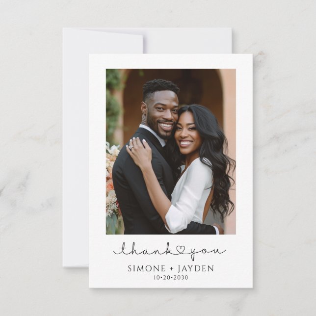 African American Photo Wedding Thank You Card (Front)