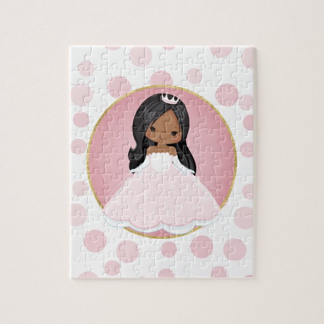 African American Pink Princess Jigsaw Puzzle (Vertical)