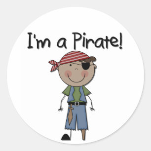 African American Pirate Boy T shirts and Gifts Classic Round Sticker