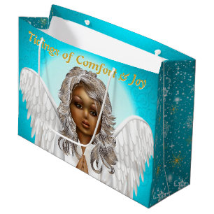 African American Praying Angel Large Gift Bag