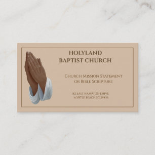 African American Praying Hands Church Business Card