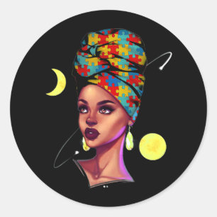 African American Pride Black History Month Autism Classic Round Sticker