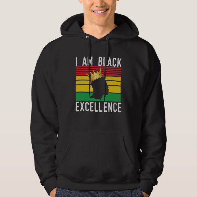 African American Pride Celebration I Am Black Exce Hoodie (Front)