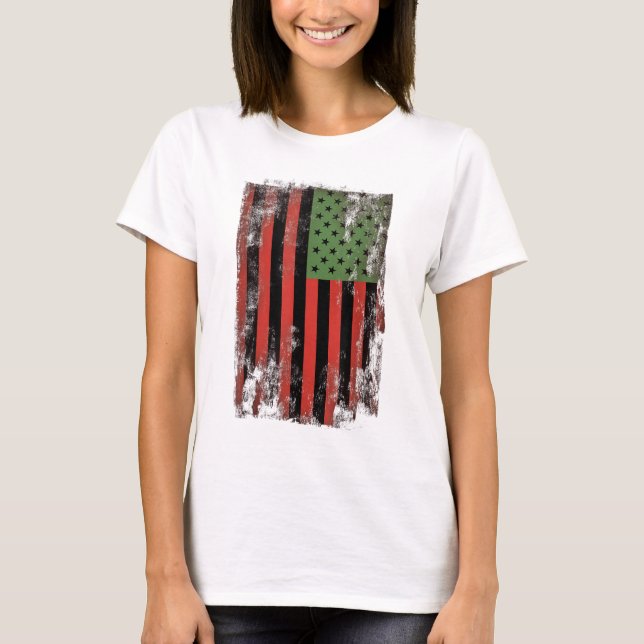 African American Pride Flag - Pan-African Green Re T-Shirt (Front)