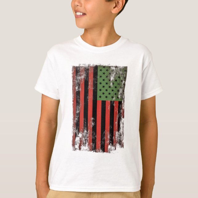 African American Pride Flag - Pan-African Green Re T-Shirt (Front)
