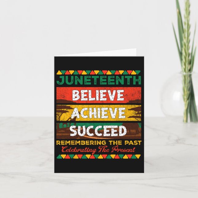 African American Pride Juneteenth Believe Achieve  Card (Front)