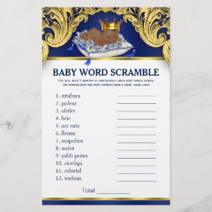 African American Prince Baby Shower Games
