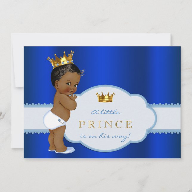 African American Prince Baby Shower Invitation (Front)