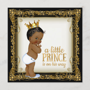 African American Prince Baby Shower Invitation