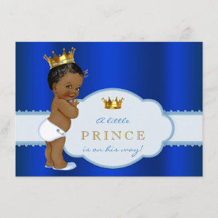 African American Prince Baby Shower Invitation