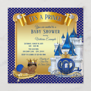 African American Prince Baby Shower Invitations