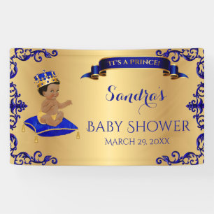 African American Prince Royal Blue Gold Banner