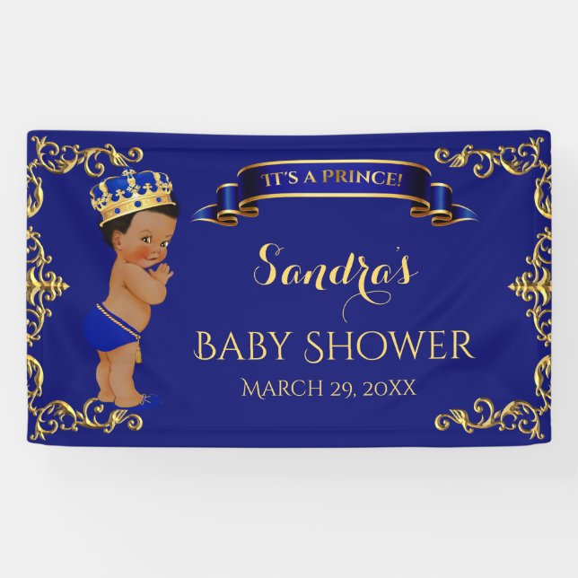 African American Prince Royal Blue Gold Banner (Horizontal)