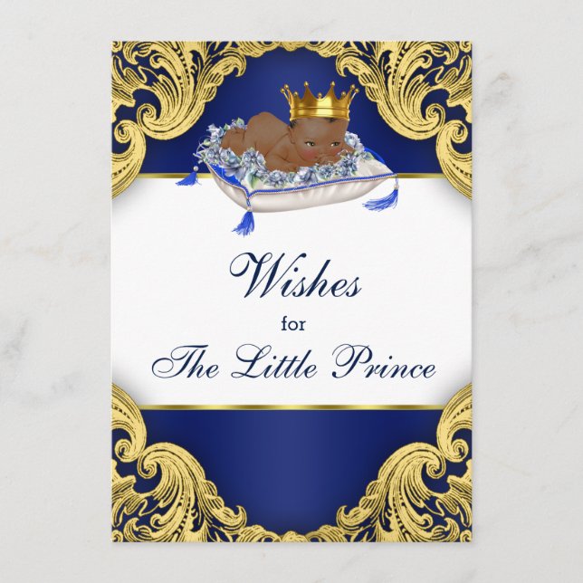 African American Prince Wishes for Baby Advice Card (Front)