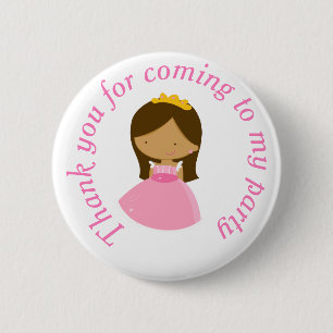 African American Princess and Dragon Birthday 6 Cm Round Badge