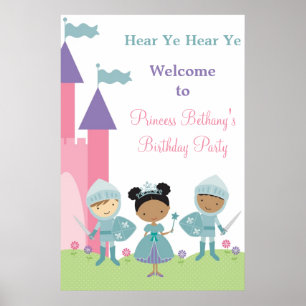 African American Princess and Knight Poster