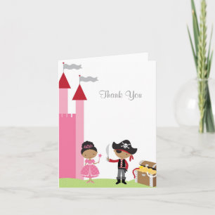 African American Princess and Pirate Note Card