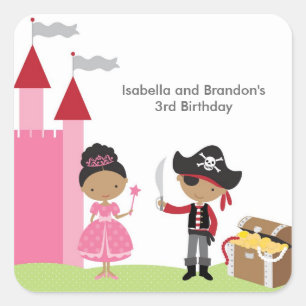 African American Princess and Pirate Stickers