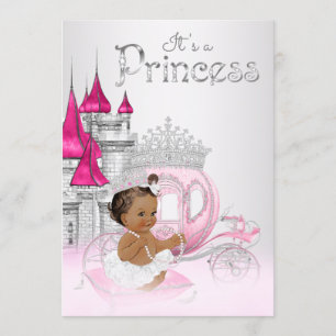 African American Princess Baby Shower Invitation