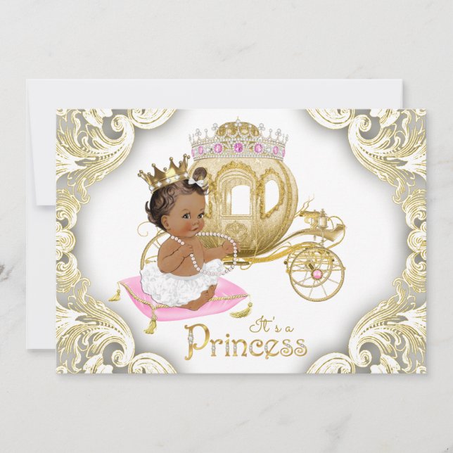 African American Princess Baby Shower Invitations (Front)