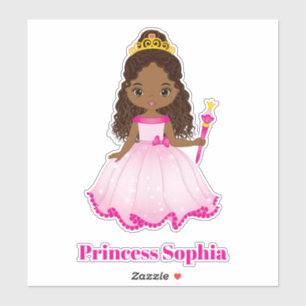 African American Princess Custom-Cut Vinyl Sticker