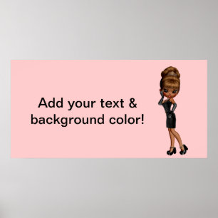 African American Princess Diva Party Banner Poster