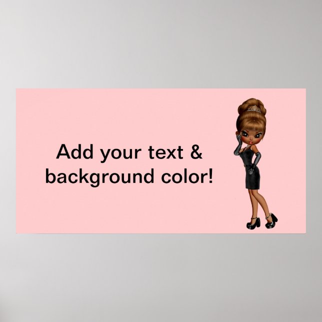 African American Princess Diva Party Banner Poster (Front)