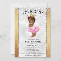 African American Princess Gold Diamond Baby Shower