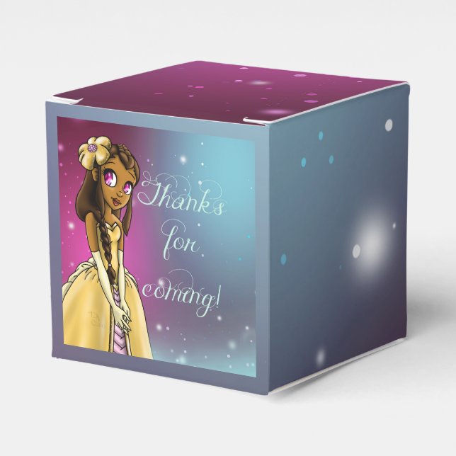 African American Princess Lovely Birthday Favour Box (Front Side)