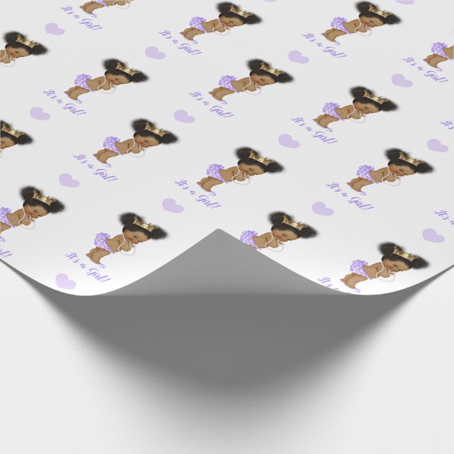 African American Princess Wrapping Paper (Corner)