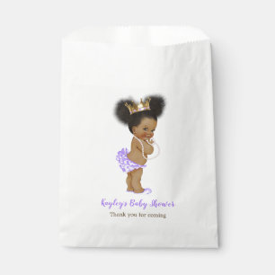 African American Purple Princess Baby Shower Favour Bags
