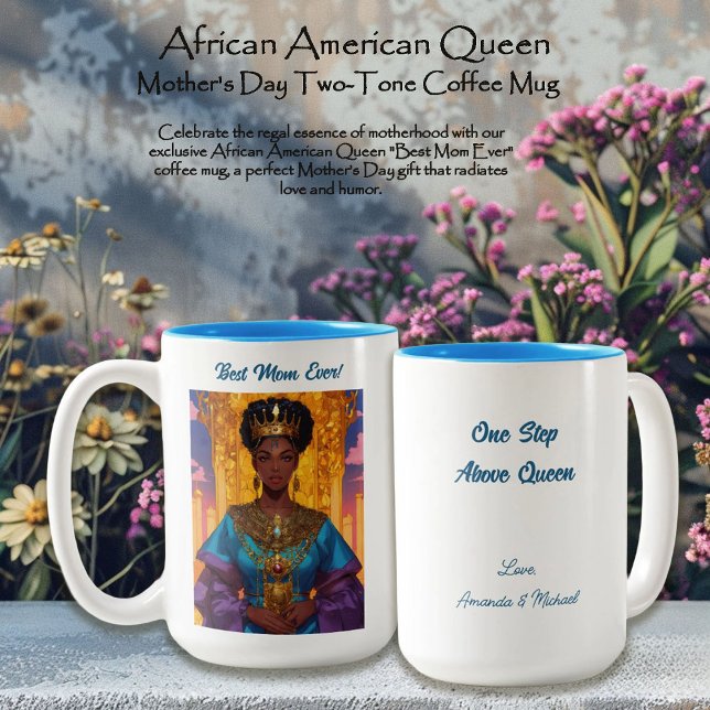 African American Queen Mother's Day Two-Tone Coffee Mug (Creator Uploaded)