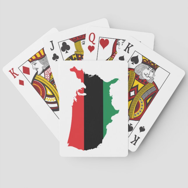 African American _ Red, Black & Green Colors Playing Cards (Back)