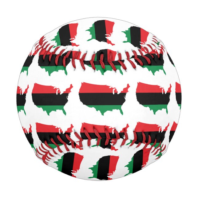 African American _ Red, Black & Green Colours Baseball (Front)