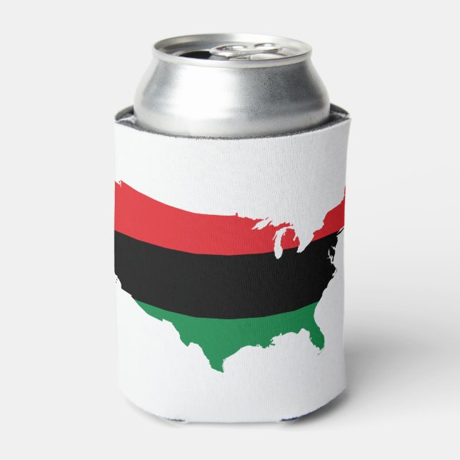 African American _ Red, Black & Green Colours Can Cooler (Can Front)