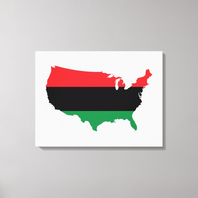 African American _ Red, Black & Green Colours Canvas Print (Front)