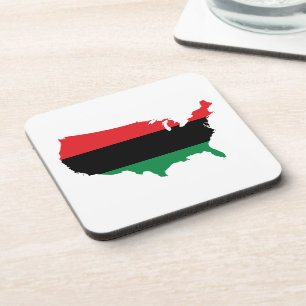 African American _ Red, Black & Green Colours Coaster