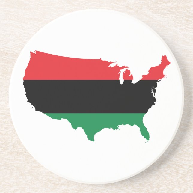 African American _ Red, Black & Green Colours Coaster (Front)