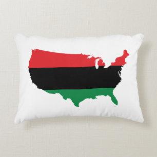 African American _ Red, Black & Green Colours Decorative Cushion
