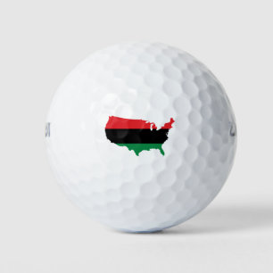 African American _ Red, Black & Green Colours Golf Balls