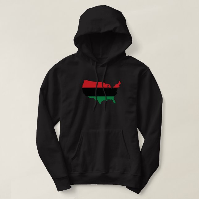 African American _ Red, Black & Green Colours Hoodie (Design Front)